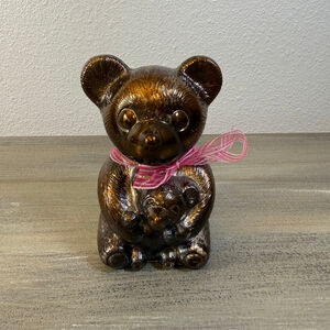 Godinger Silver Plated Teddy Bear Coin Bank 5” Tarnish Resistant Japan